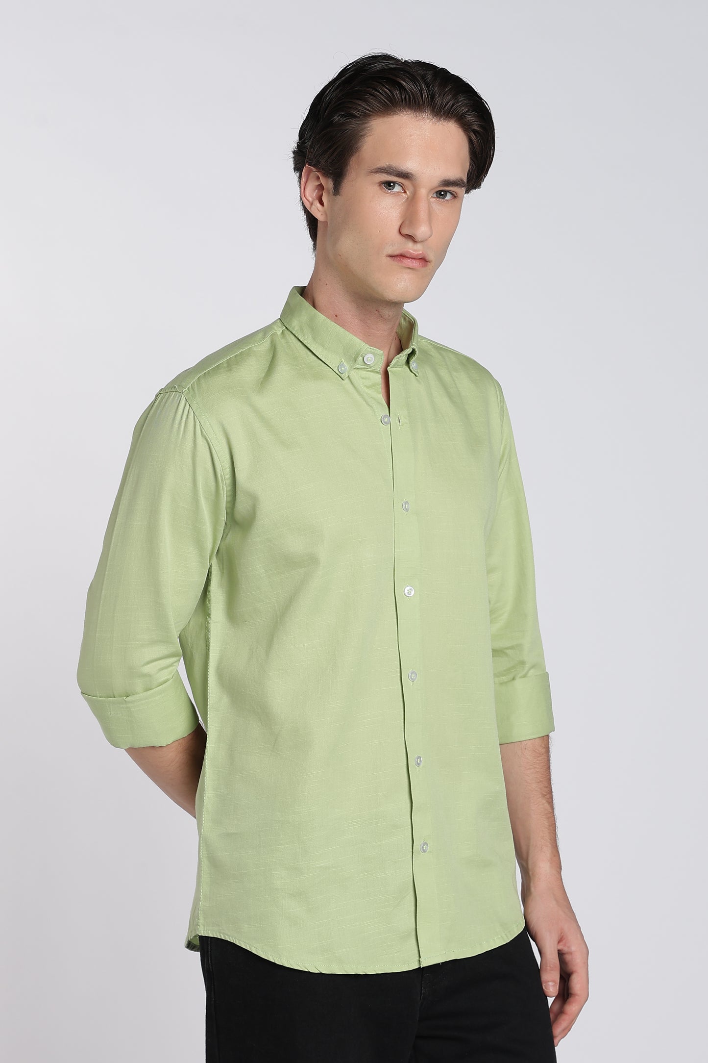 Herb GreenVintage Linen Blend Shirt