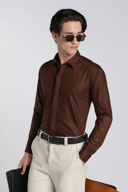 Cocoa Brown Classic Veil Shirt