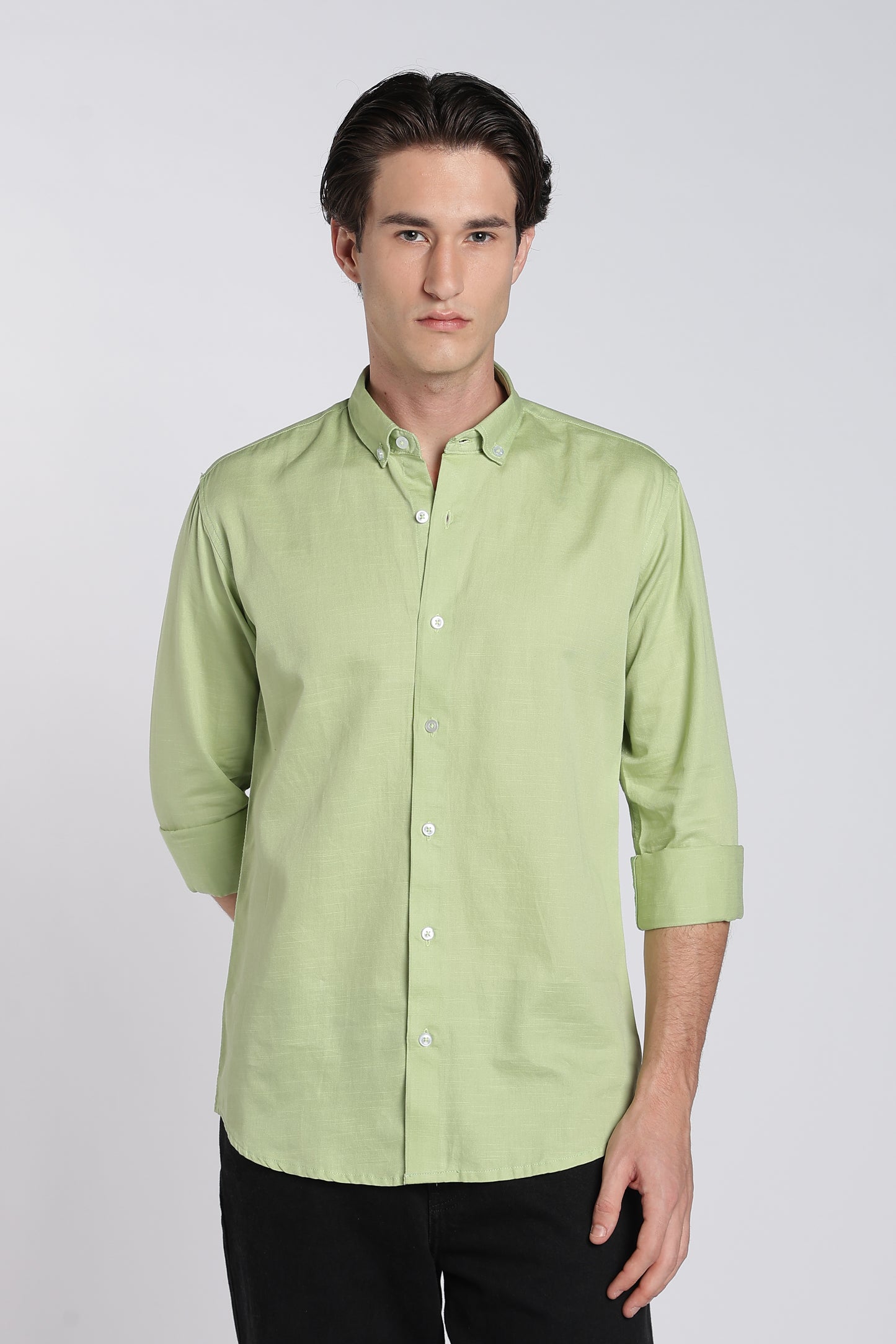 Herb GreenVintage Linen Blend Shirt