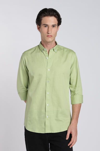 Herb GreenVintage Linen Blend Shirt