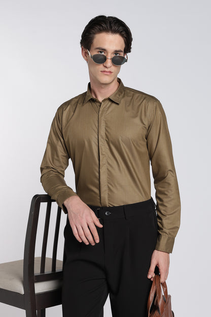 Olive Brown Classic Veil Shirt