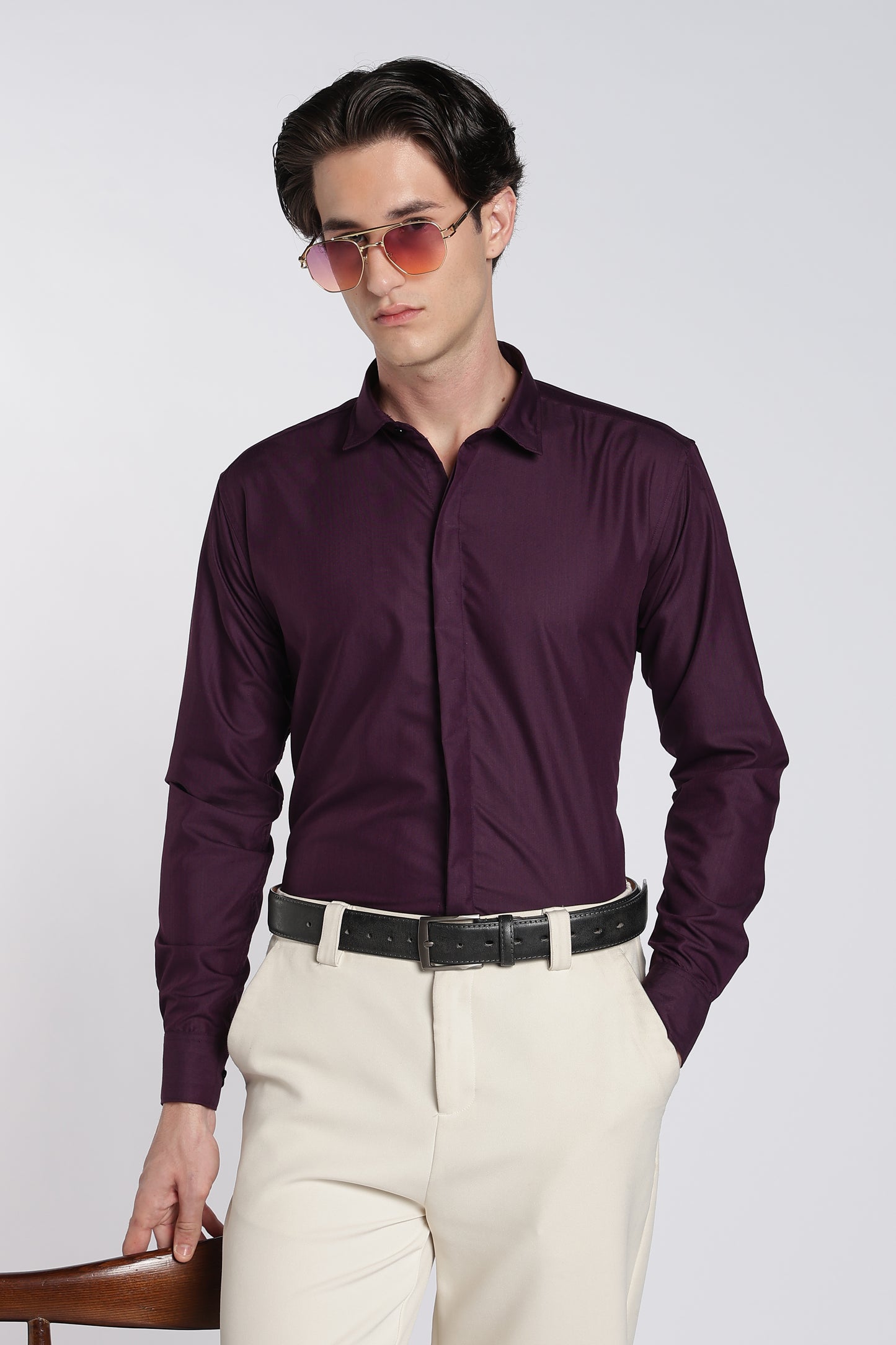 Plum Violet Classic Veil Shirt