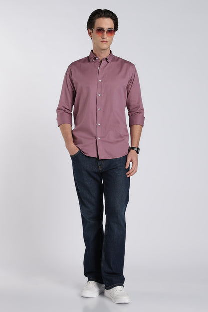 Dusty Wine Vintage Linen Blend Shirt