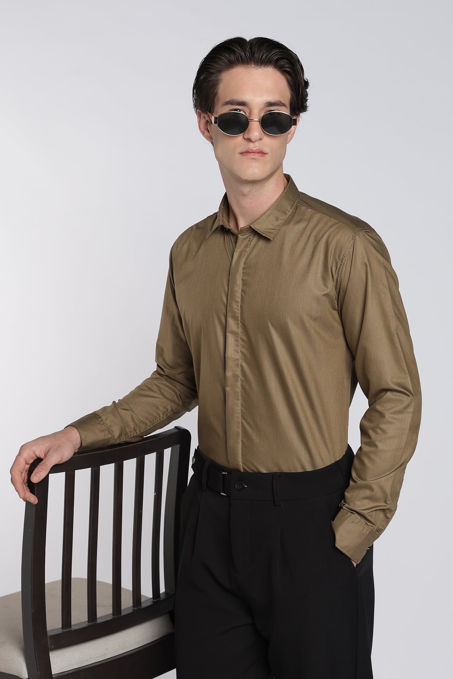 Olive Brown Classic Veil Shirt