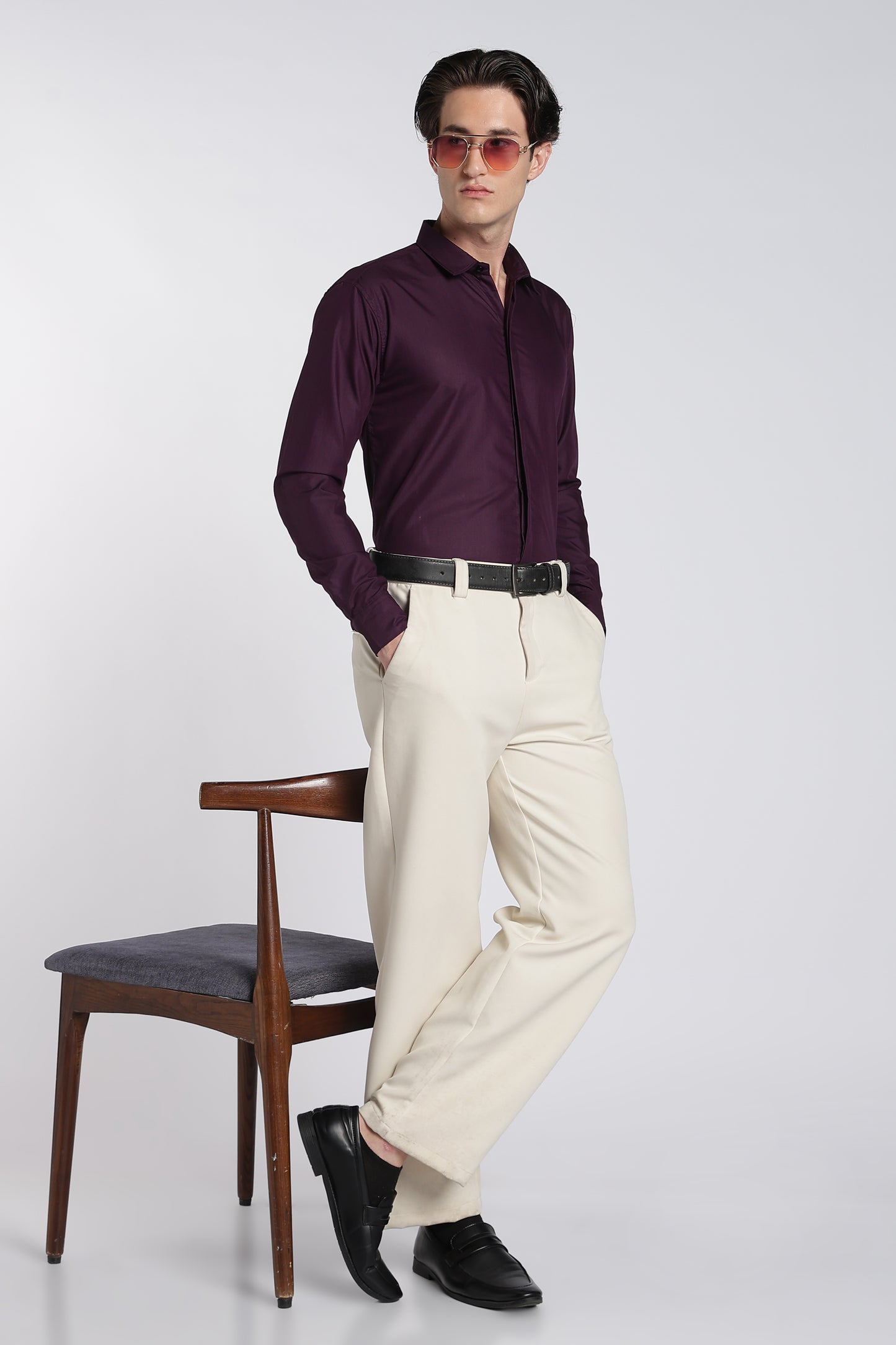 Plum Violet Classic Veil Shirt