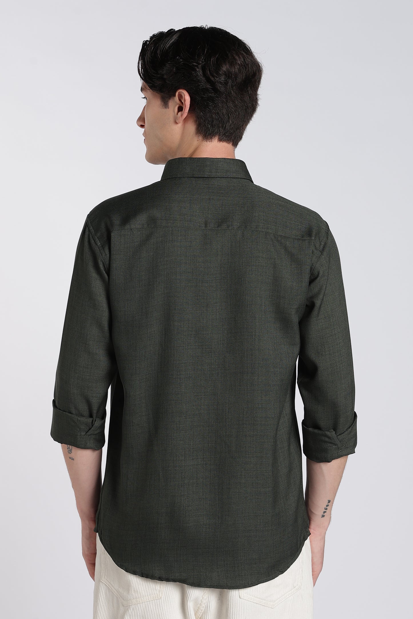 Forest Green Heritage Linen Blend Shirt