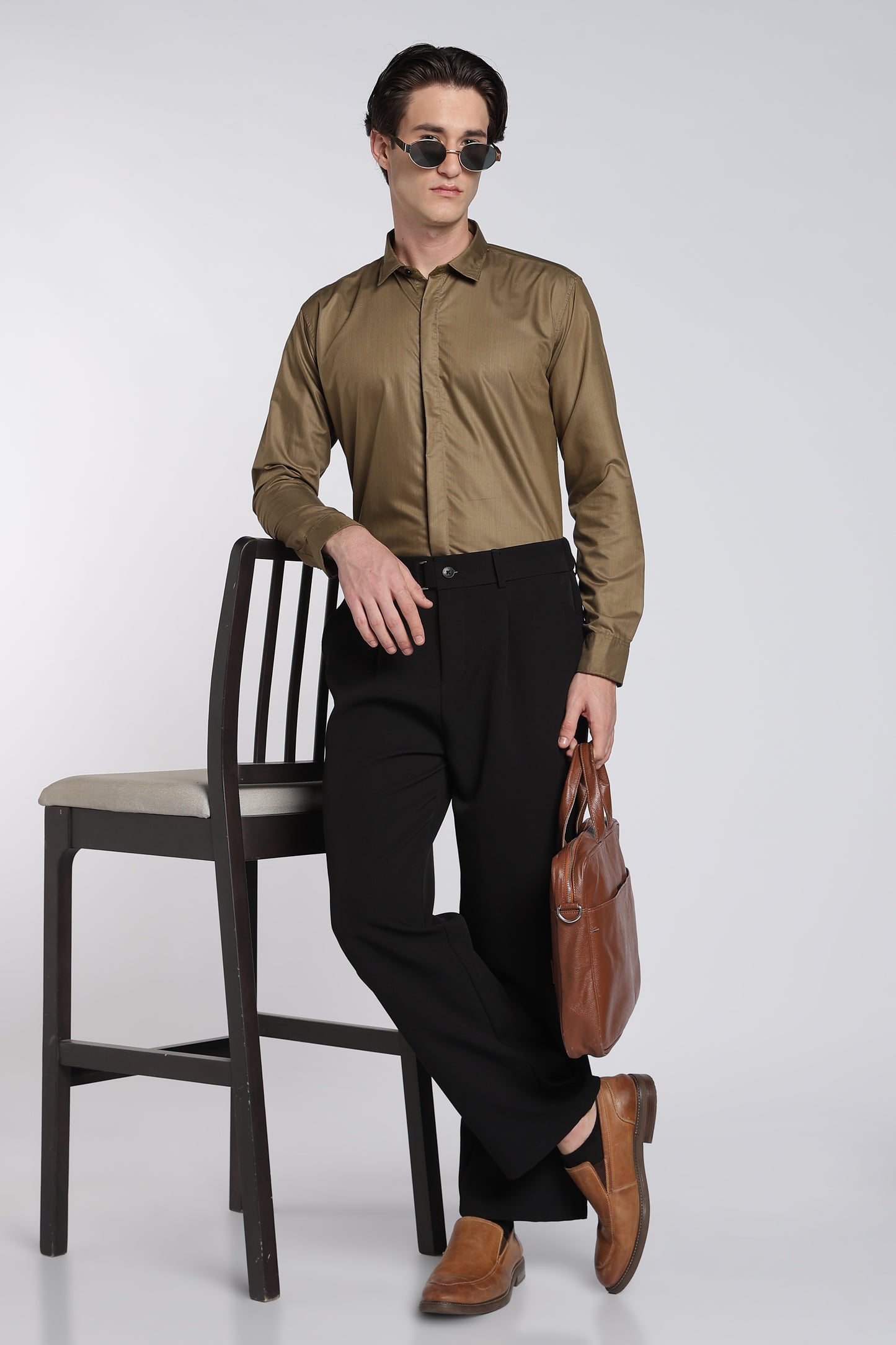 Olive Brown Classic Veil Shirt
