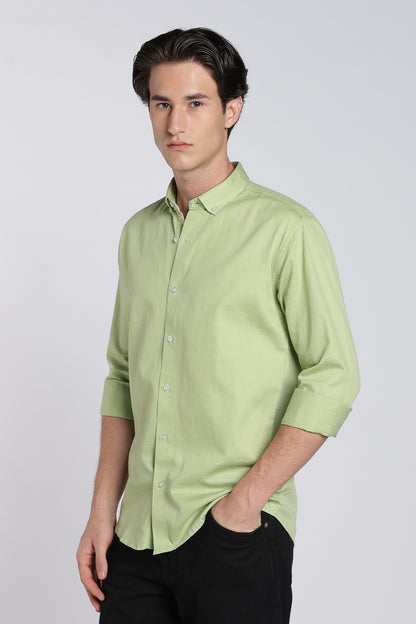 Herb GreenVintage Linen Blend Shirt