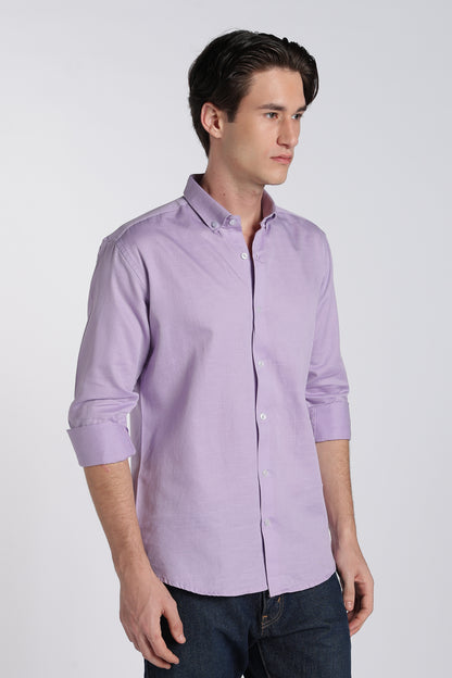 Haze Violet Vintage Linen Blend Shirt