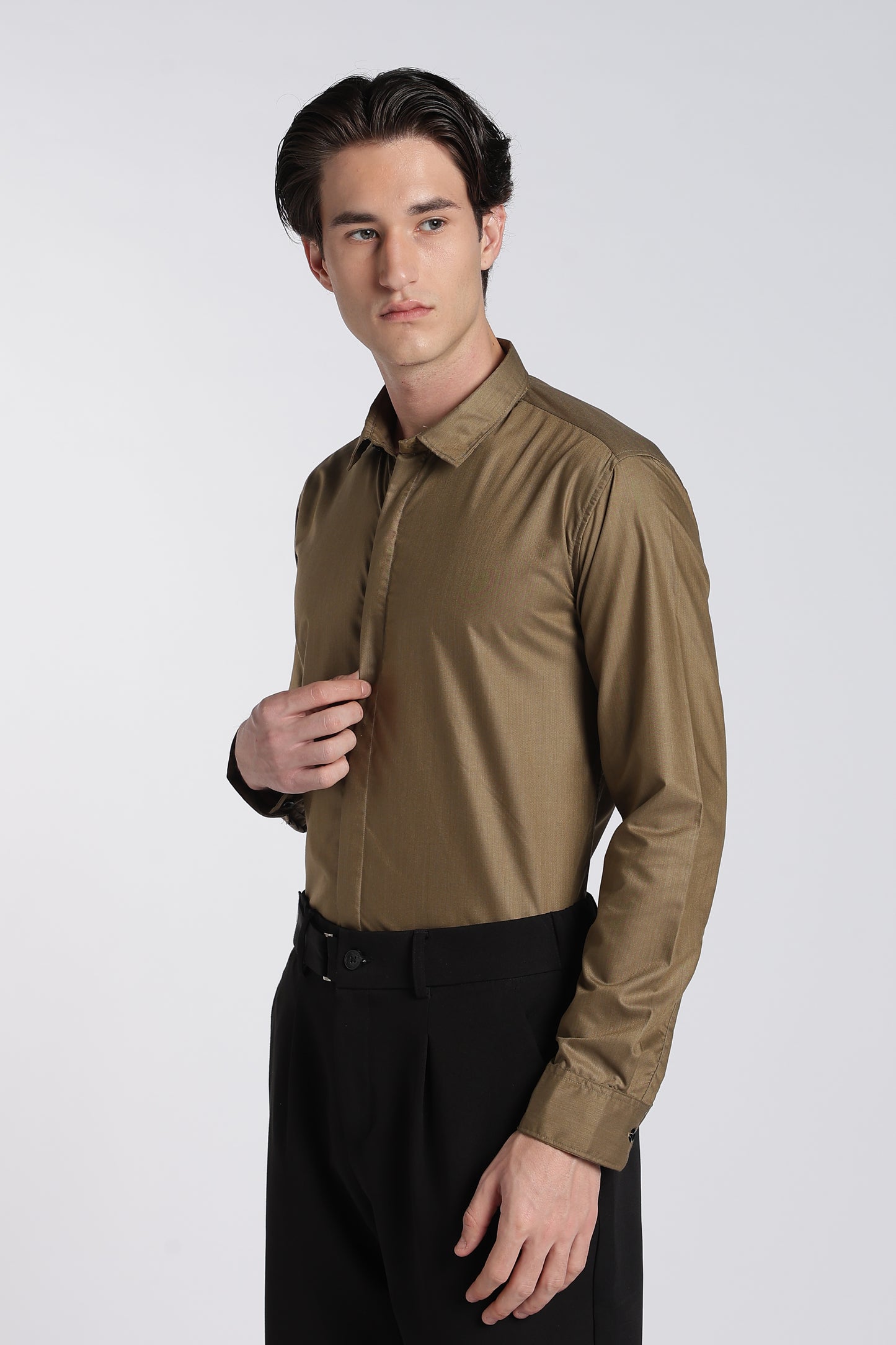 Olive Brown Classic Veil Shirt