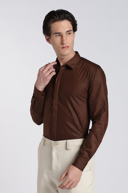 Cocoa Brown Classic Veil Shirt