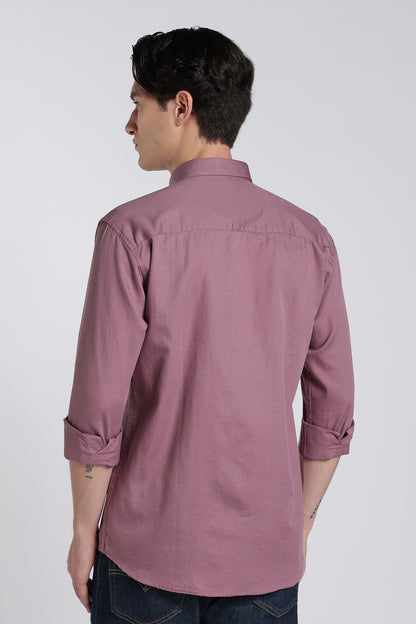 Dusty Wine Vintage Linen Blend Shirt