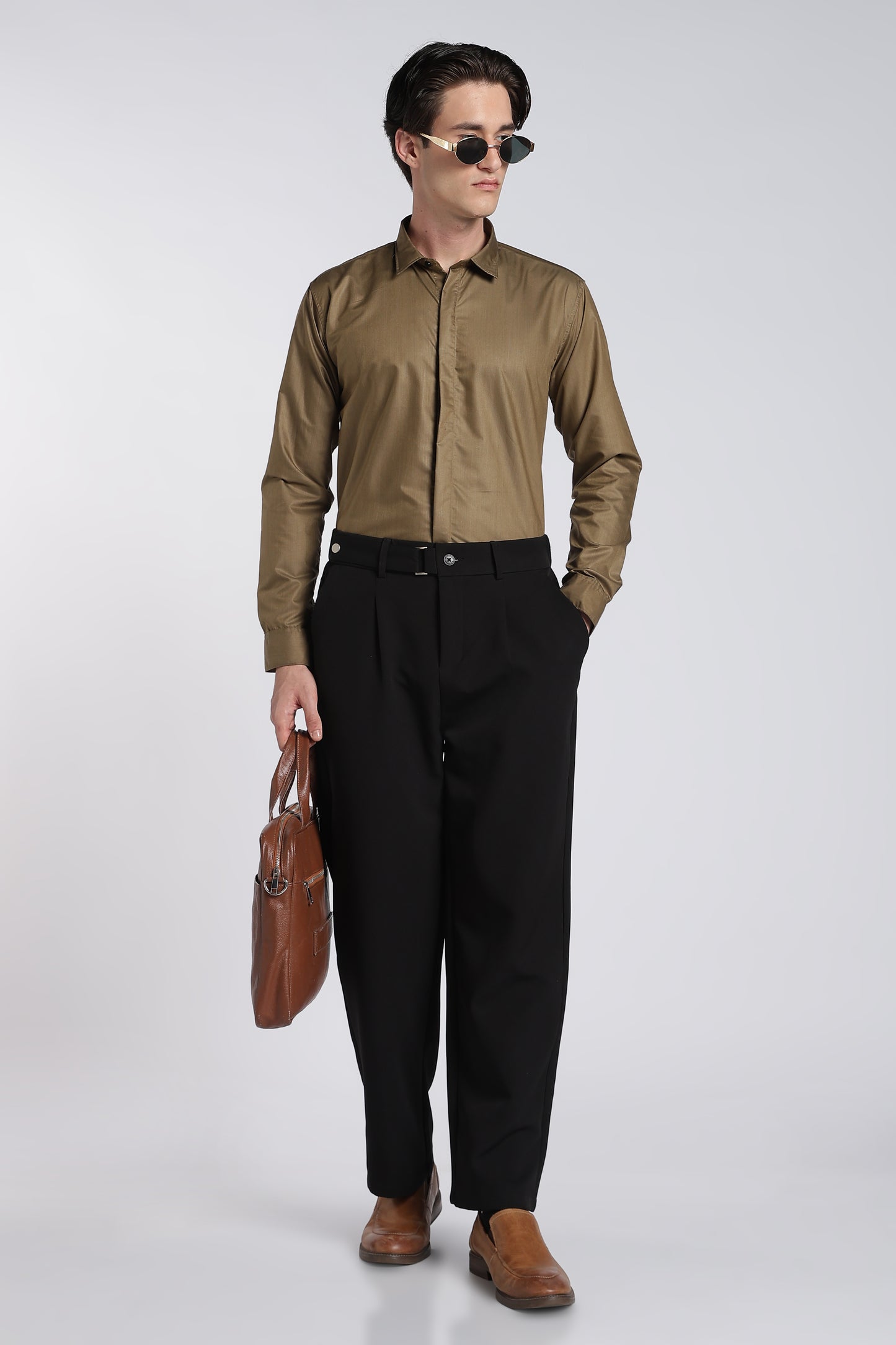 Olive Brown Classic Veil Shirt