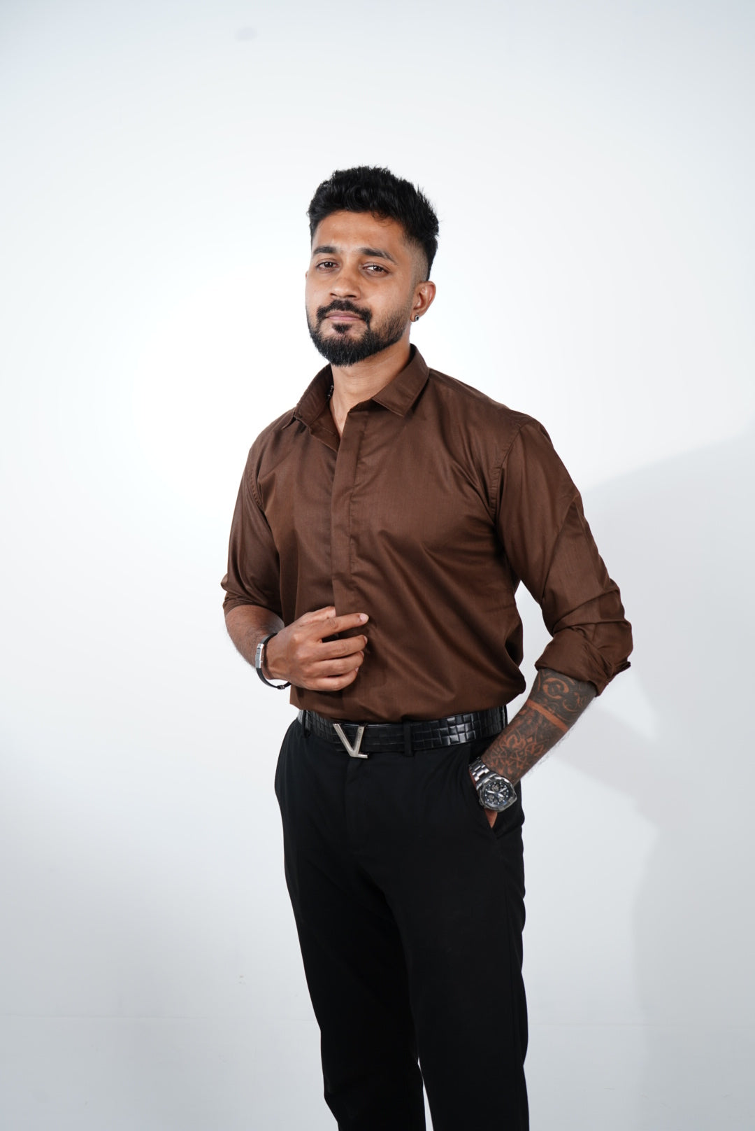 Cocoa Brown Classic Veil Shirt