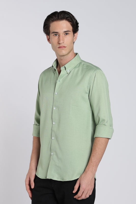 Willow Green Heritage Linen Blend Shirt