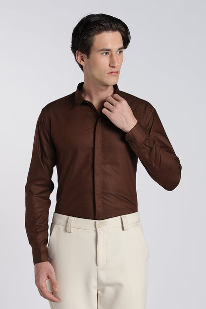 Cocoa Brown Classic Veil Shirt