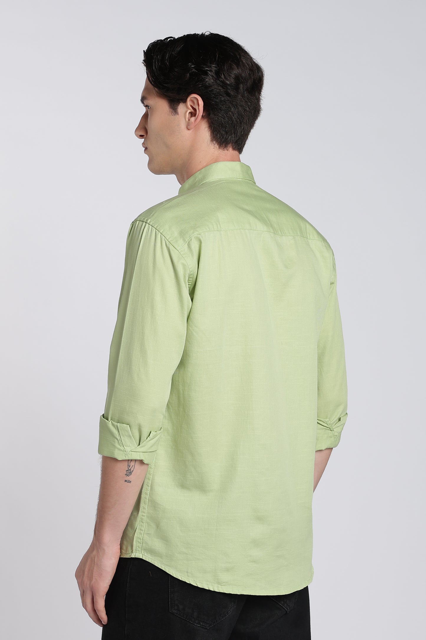 Herb GreenVintage Linen Blend Shirt