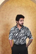 Ripple Black Popcorn Textured Shirt