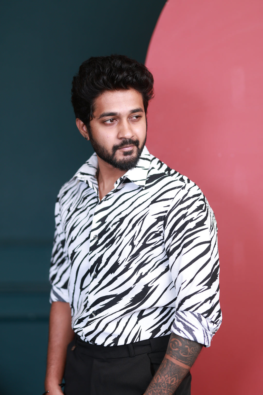 Ripple White Popcorn Textured Shirt