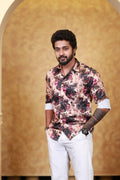 Noir Petal Bloom Printed Shirt