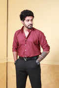 Cherry Red Shadow Striped Shirt