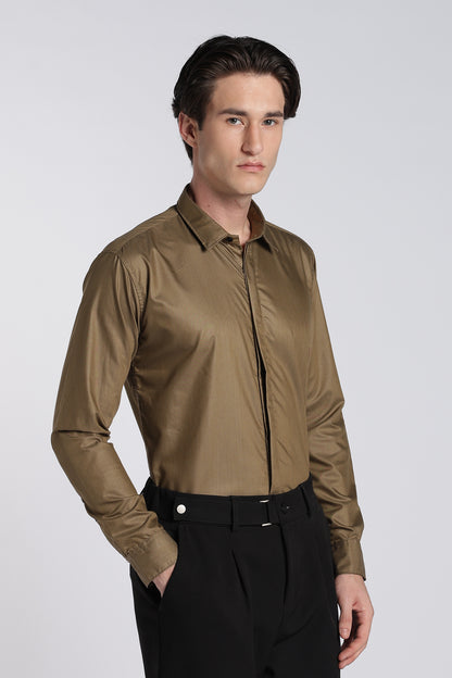 Olive Brown Classic Veil Shirt