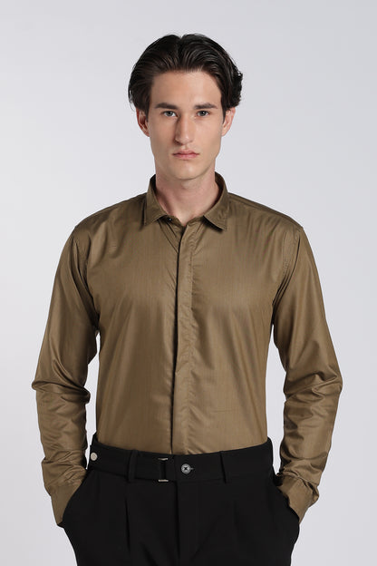 Olive Brown Classic Veil Shirt