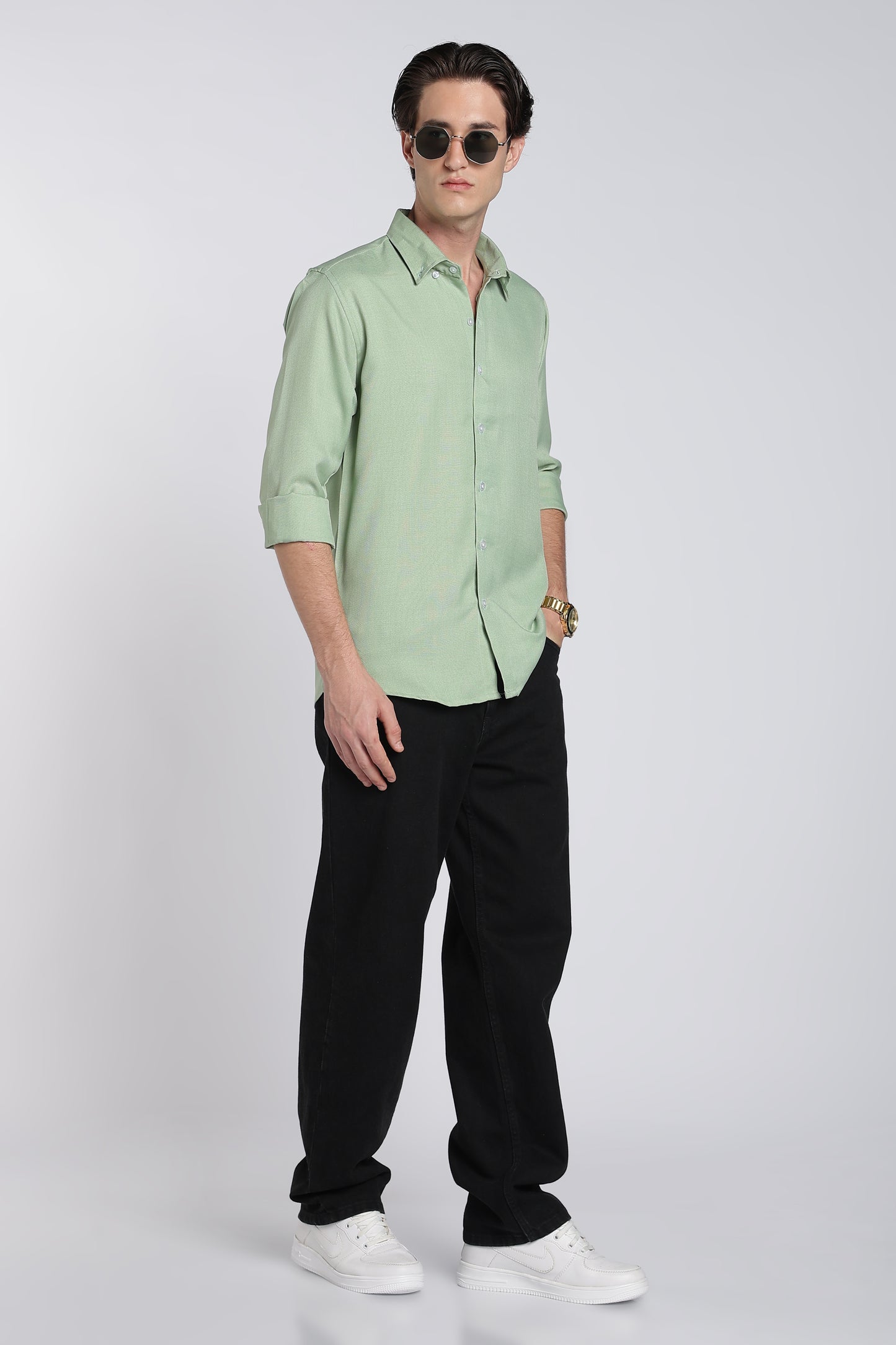 Willow Green Heritage Linen Blend Shirt