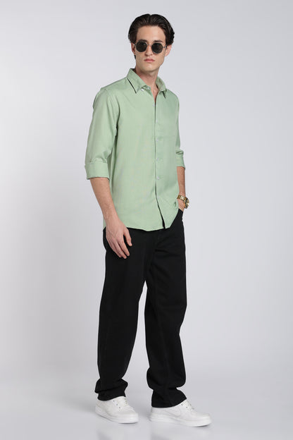 Willow Green Heritage Linen Blend Shirt