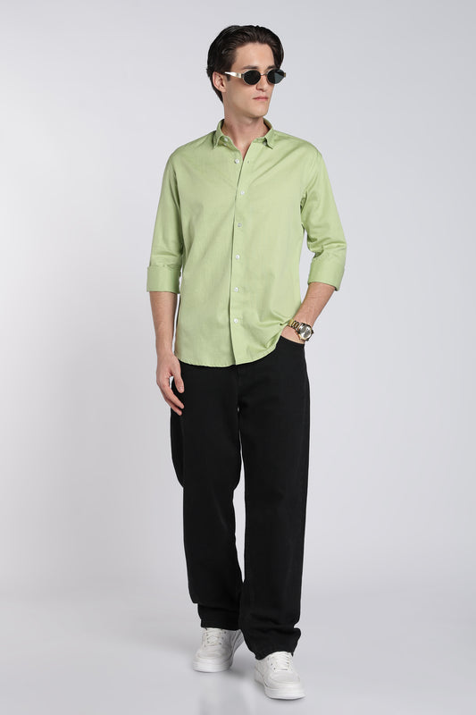 Herb GreenVintage Linen Blend Shirt
