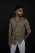 Brown Textured Wave Shirt