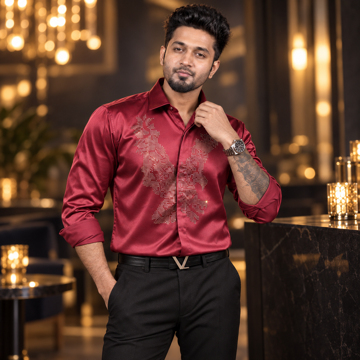 Ruby Red Apex Designer Shirt