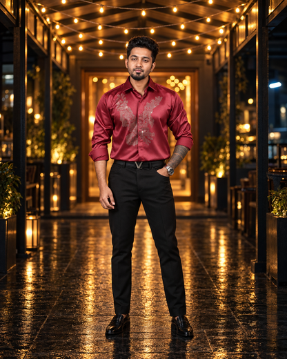 Ruby Red Apex Designer Shirt