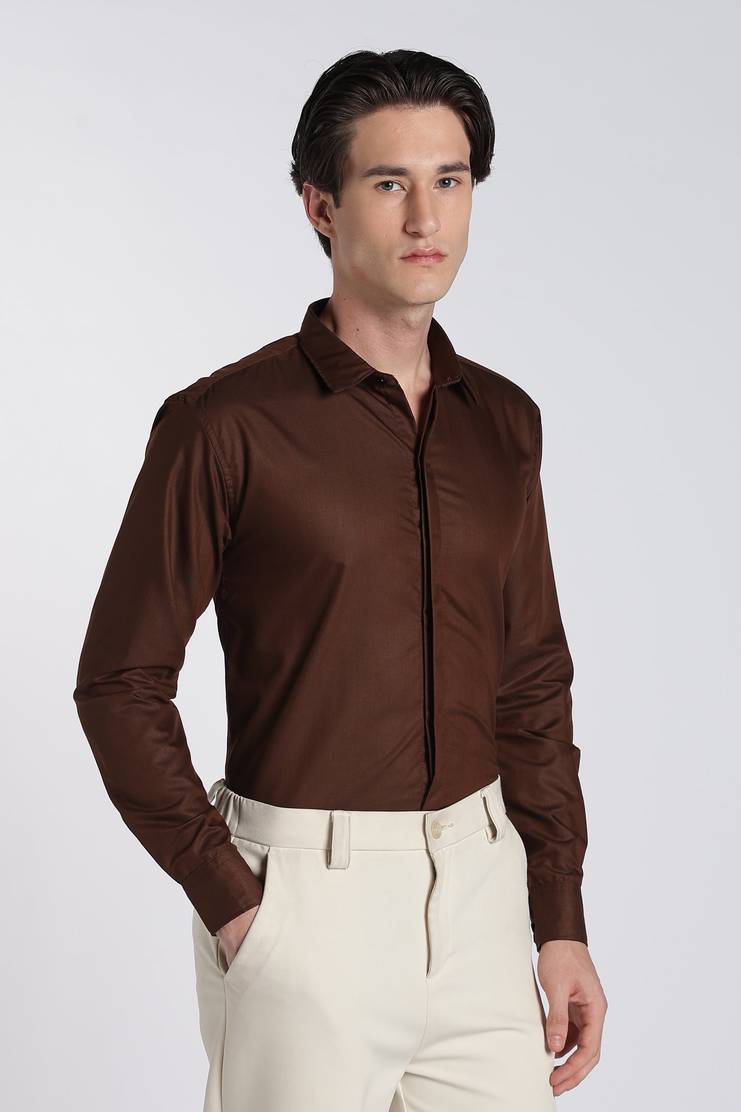 Cocoa Brown Classic Veil Shirt