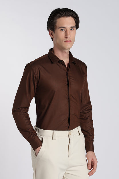 Cocoa Brown Classic Veil Shirt