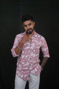 Pink Rayon Printed Shirt