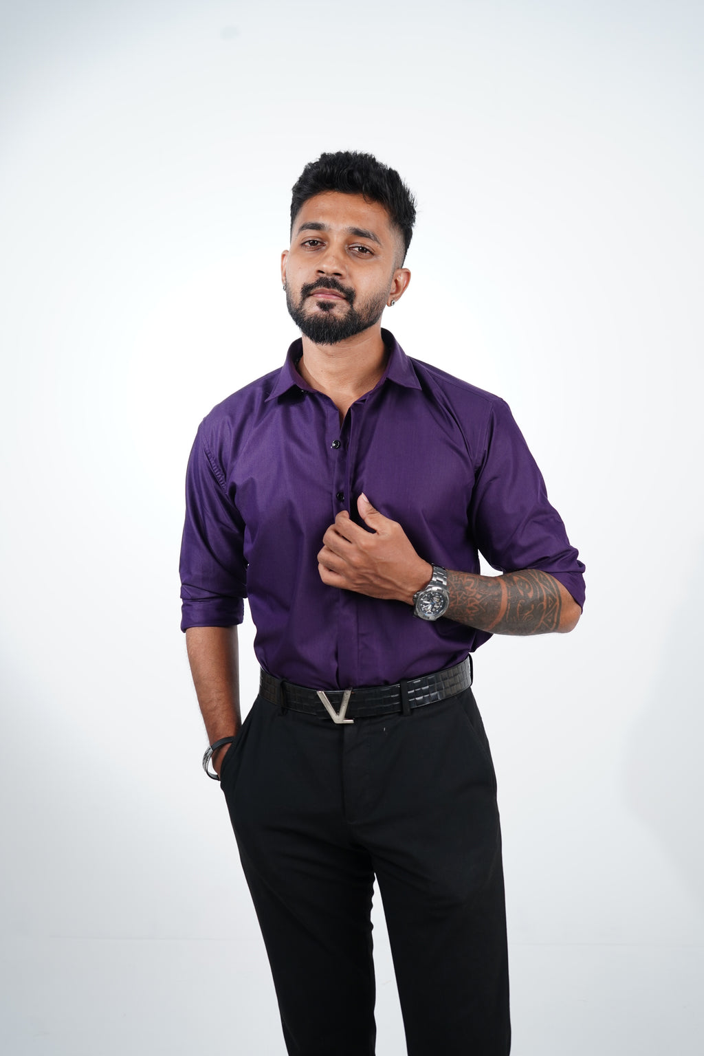 Plum Violet Classic Veil Shirt