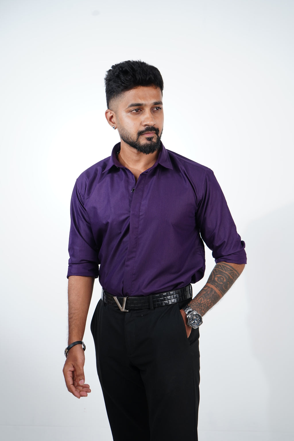 Plum Violet Classic Veil Shirt