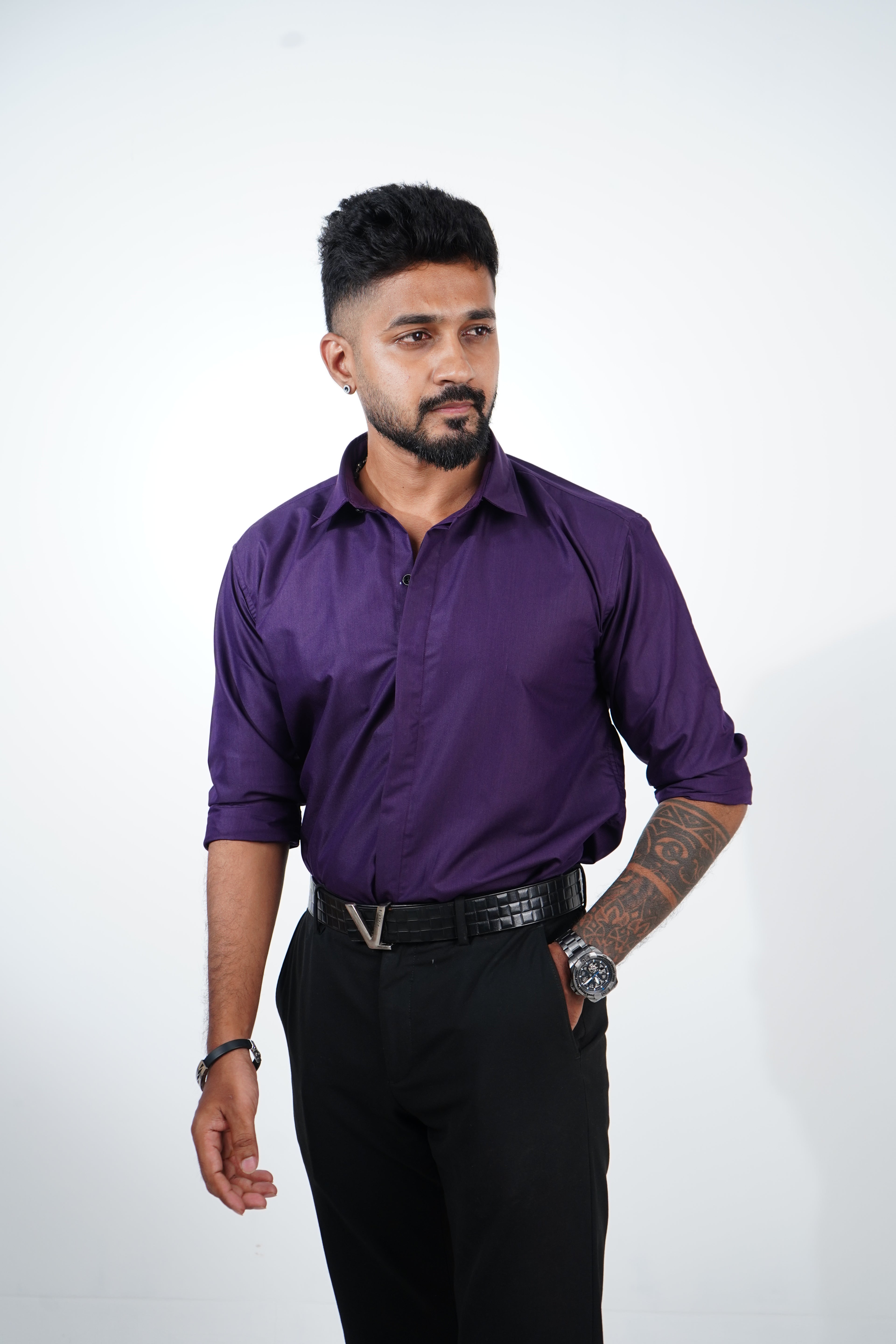 Plum Violet Classic Veil Shirt