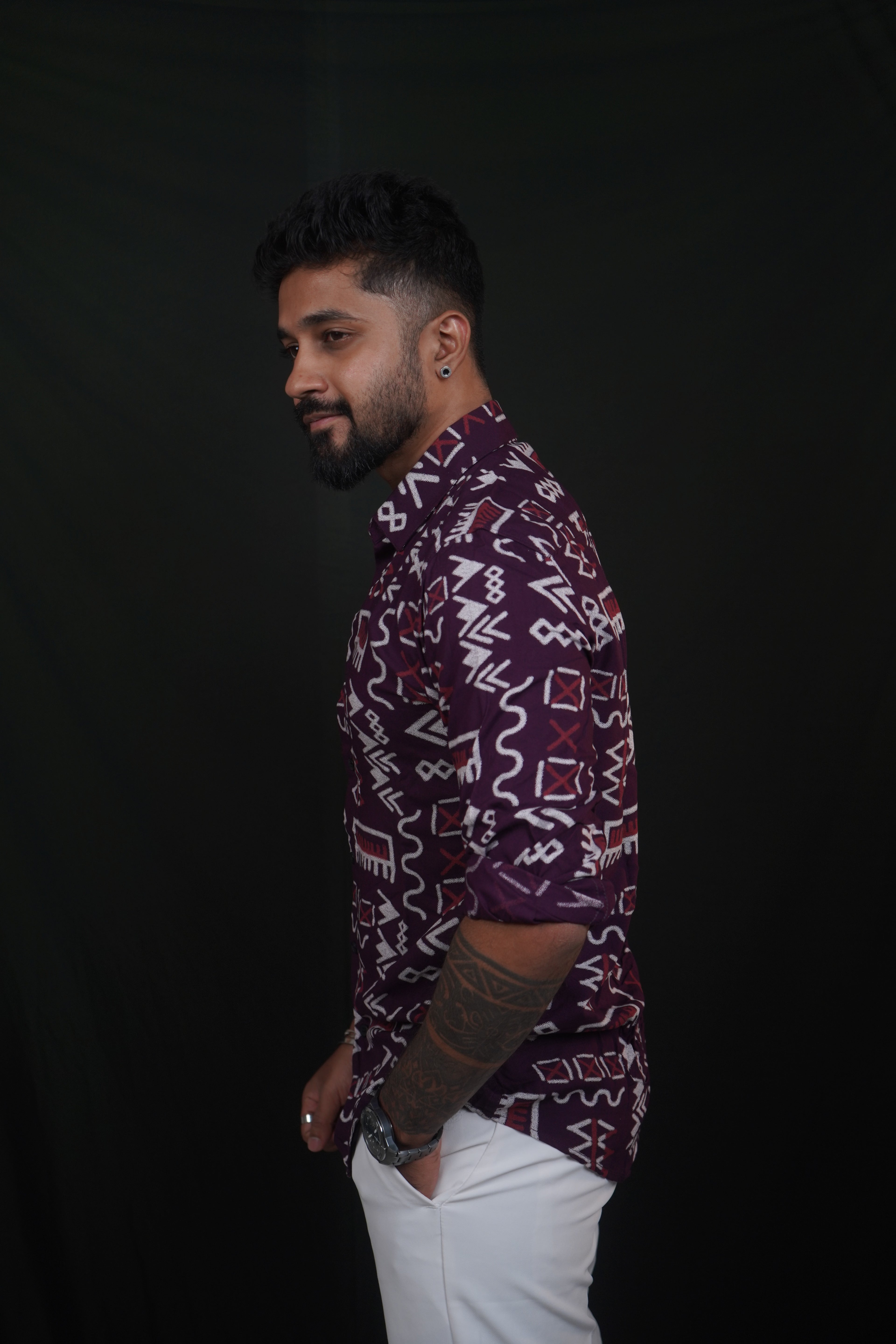 Violet Rayon Printed Shirt