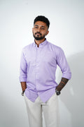 Haze Violet Vintage Linen Blend Shirt