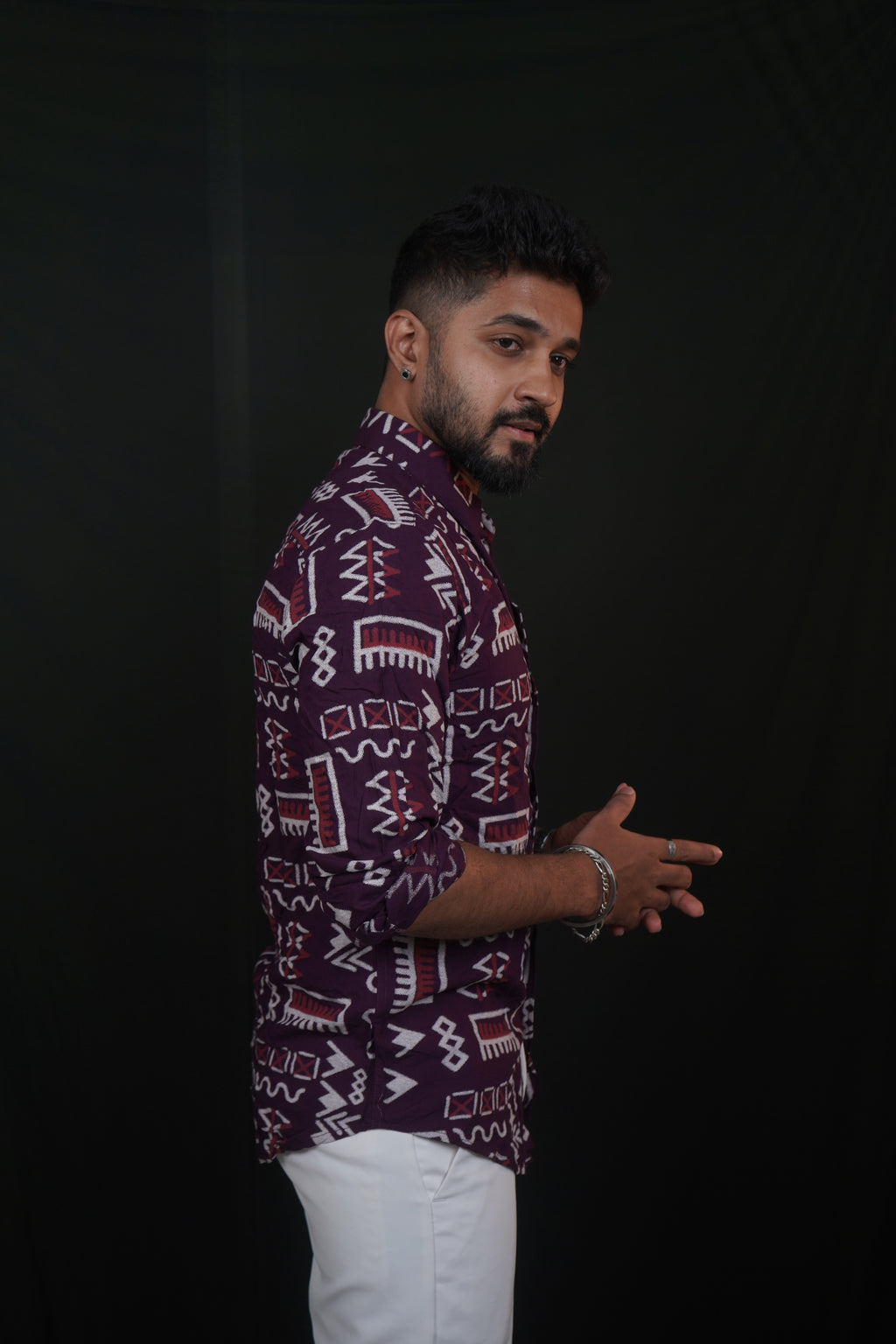 Violet Rayon Printed Shirt