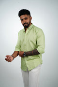 Herb GreenVintage Linen Blend Shirt