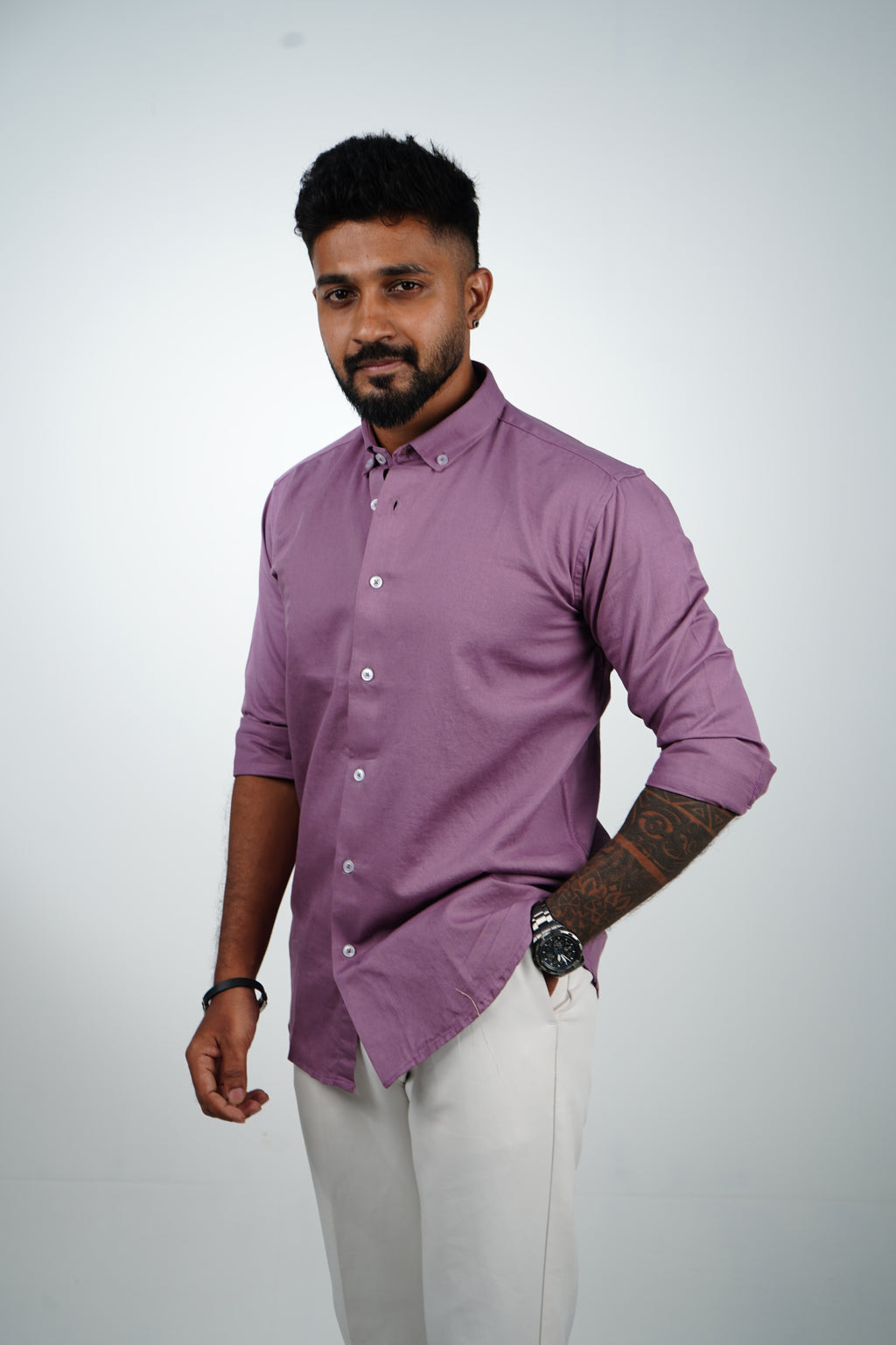 Dusty Wine Vintage Linen Blend Shirt