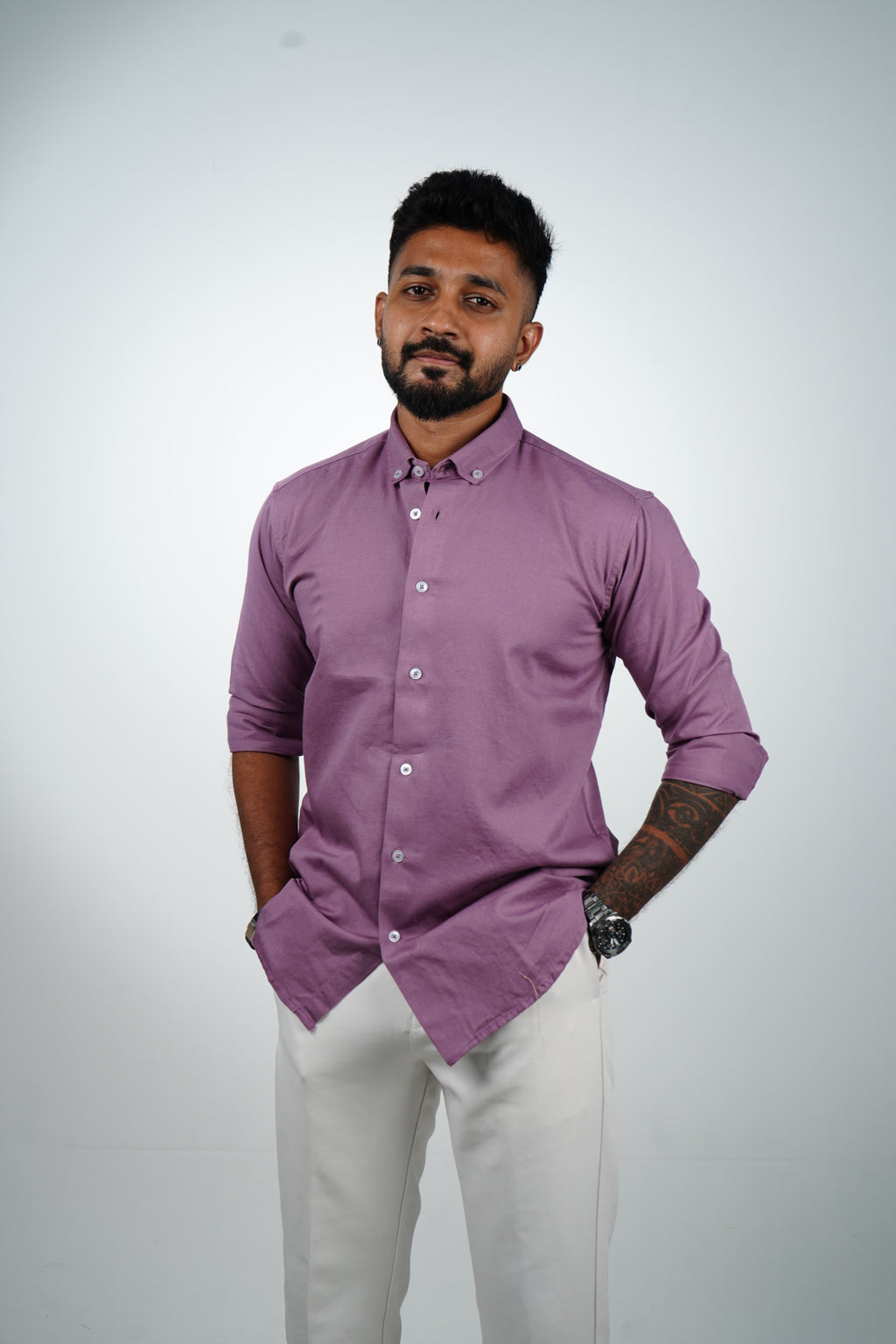Dusty Wine Vintage Linen Blend Shirt