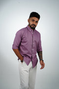 Dusty Wine Vintage Linen Blend Shirt