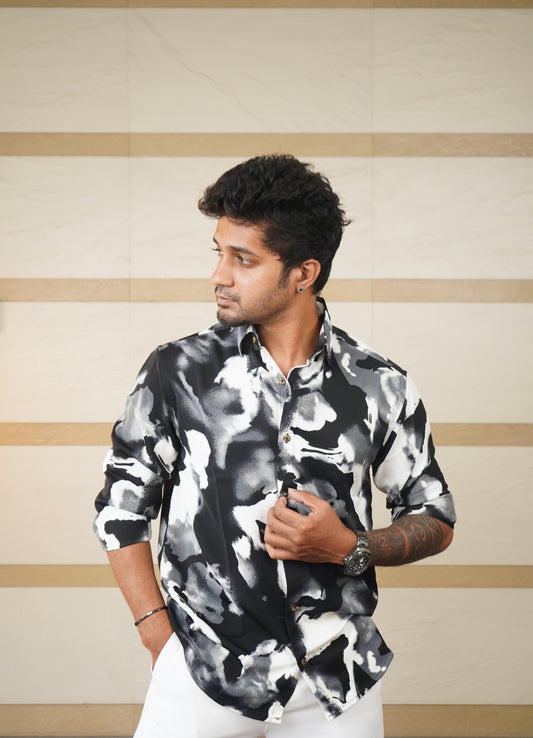 Ink Storm Retro Printed Shirt