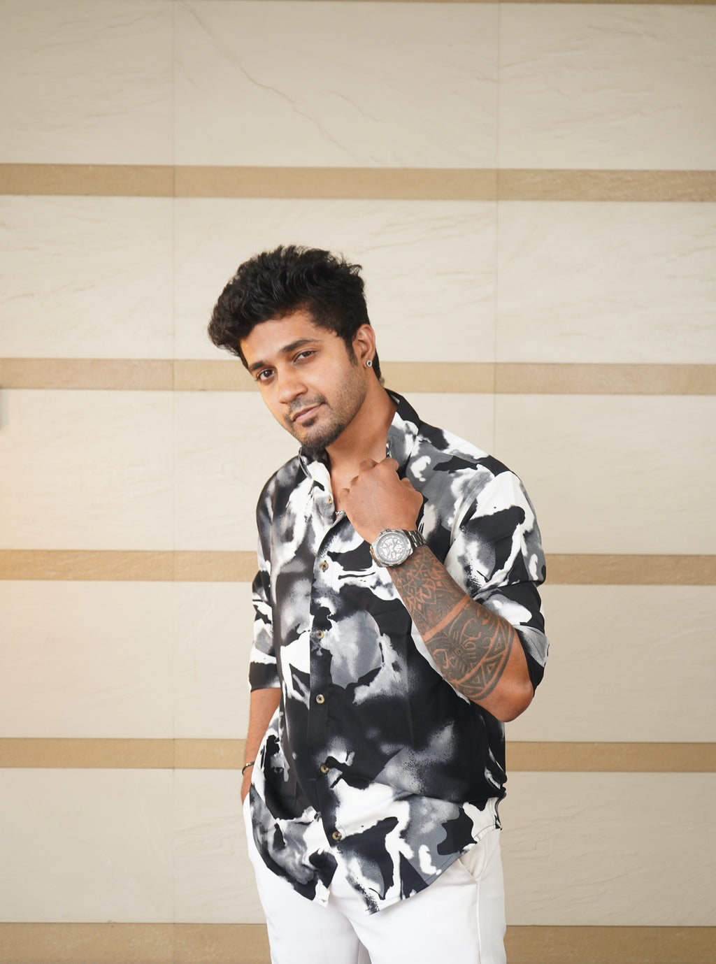 Ink Storm Retro Printed Shirt