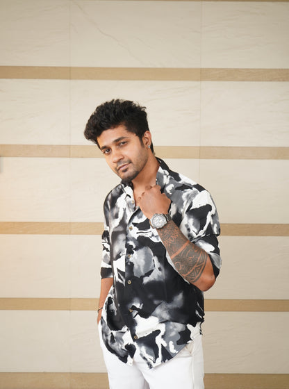 Ink Storm Retro Printed Shirt