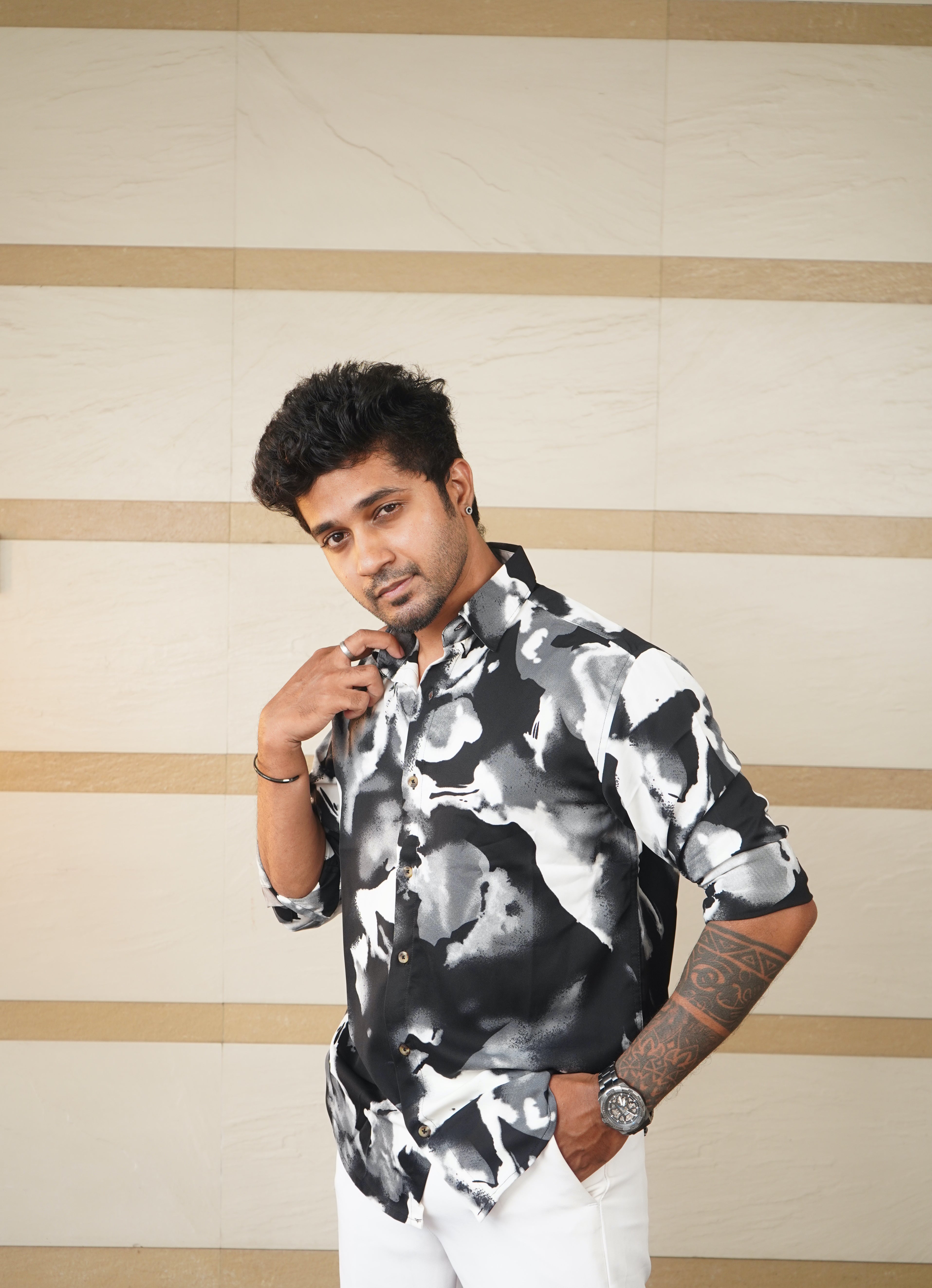 Ink Storm Retro Printed Shirt